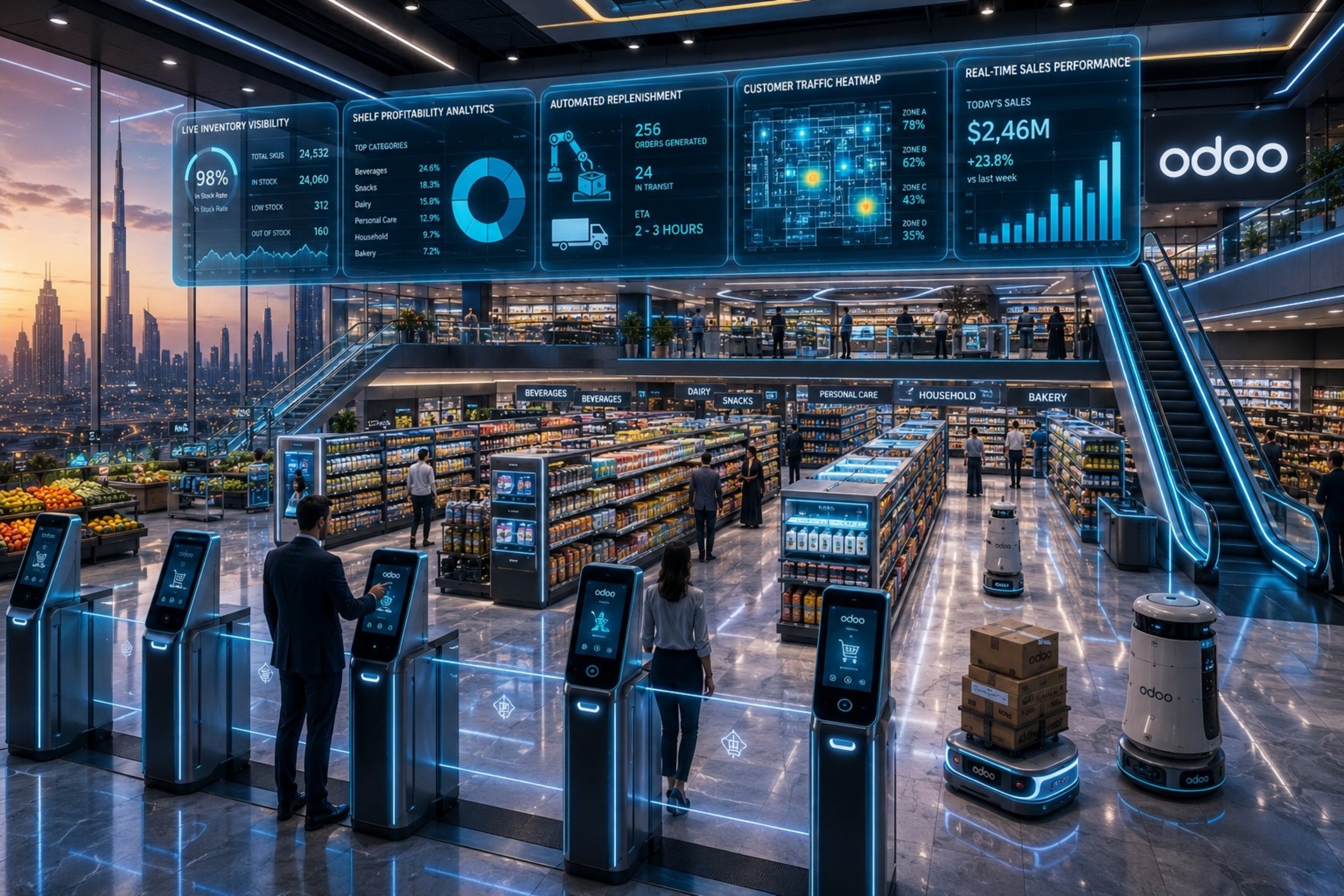 Two-Floor Hypermarket Planning & Automation